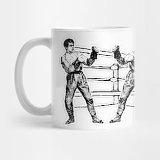 Boxing fight with gloves and boxer Mug